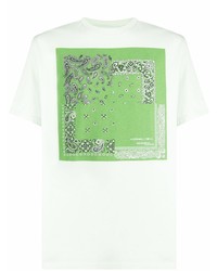 weißes T-Shirt mit einem Rundhalsausschnitt mit Paisley-Muster von Kenzo