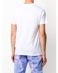 weißes T-Shirt mit einem Rundhalsausschnitt mit Paisley-Muster von VERSACE JEANS COUTURE