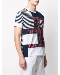 weißes T-Shirt mit einem Rundhalsausschnitt mit Paisley-Muster von Etro