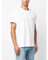 weißes T-Shirt mit einem Rundhalsausschnitt mit Paisley-Muster von Etro