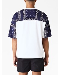 weißes T-Shirt mit einem Rundhalsausschnitt mit Paisley-Muster von Jacquemus