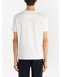 weißes T-Shirt mit einem Rundhalsausschnitt mit Paisley-Muster von Etro