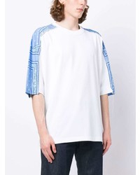 weißes T-Shirt mit einem Rundhalsausschnitt mit Paisley-Muster von Jacquemus