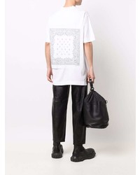 weißes T-Shirt mit einem Rundhalsausschnitt mit Paisley-Muster von Givenchy