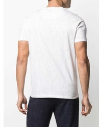 weißes T-Shirt mit einem Rundhalsausschnitt mit Paisley-Muster von Etro