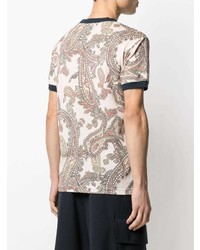 weißes T-Shirt mit einem Rundhalsausschnitt mit Paisley-Muster von Viktor & Rolf