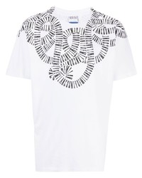 weißes T-Shirt mit einem Rundhalsausschnitt mit Schlangenmuster von Marcelo Burlon County of Milan