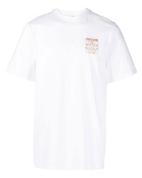 weißes T-Shirt mit einem Rundhalsausschnitt mit Schlangenmuster von Roberto Cavalli