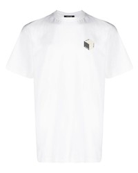 weißes T-Shirt mit einem Rundhalsausschnitt mit Schlangenmuster von Roberto Cavalli