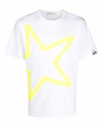 weißes T-Shirt mit einem Rundhalsausschnitt mit Sternenmuster von Golden Goose