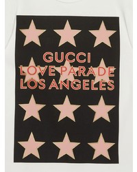 weißes T-Shirt mit einem Rundhalsausschnitt mit Sternenmuster von Gucci