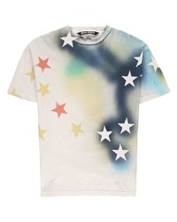 weißes T-Shirt mit einem Rundhalsausschnitt mit Sternenmuster von Palm Angels