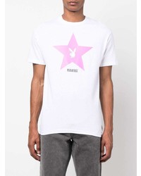 weißes T-Shirt mit einem Rundhalsausschnitt mit Sternenmuster von Pleasures