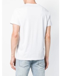 weißes T-Shirt mit einem Rundhalsausschnitt mit Sternenmuster von Versace Jeans