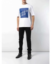 weißes T-Shirt mit einem Rundhalsausschnitt mit Sternenmuster von Calvin Klein 205W39nyc
