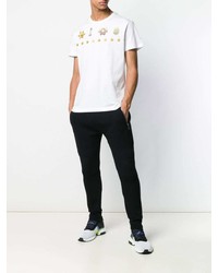 weißes T-Shirt mit einem Rundhalsausschnitt mit Sternenmuster von VERSACE JEANS COUTURE