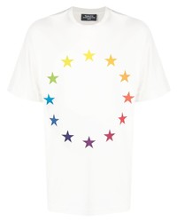 weißes T-Shirt mit einem Rundhalsausschnitt mit Sternenmuster von Études