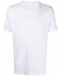 weißes T-Shirt mit einem Rundhalsausschnitt von 120% Lino