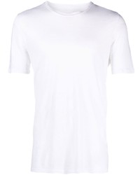 weißes T-Shirt mit einem Rundhalsausschnitt von 120% Lino