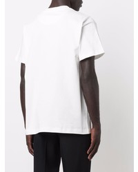 weißes T-Shirt mit einem Rundhalsausschnitt von Jil Sander