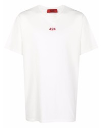 weißes T-Shirt mit einem Rundhalsausschnitt von 424