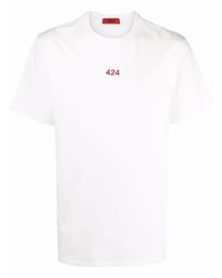 weißes T-Shirt mit einem Rundhalsausschnitt von 424