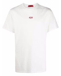 weißes T-Shirt mit einem Rundhalsausschnitt von 424