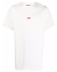 weißes T-Shirt mit einem Rundhalsausschnitt von 424