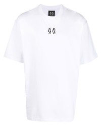 weißes T-Shirt mit einem Rundhalsausschnitt von 44 label group