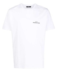 weißes T-Shirt mit einem Rundhalsausschnitt von 7 For All Mankind