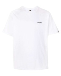 weißes T-Shirt mit einem Rundhalsausschnitt von A Bathing Ape