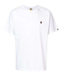 weißes T-Shirt mit einem Rundhalsausschnitt von A Bathing Ape