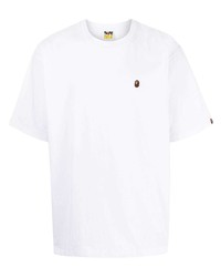 weißes T-Shirt mit einem Rundhalsausschnitt von A Bathing Ape