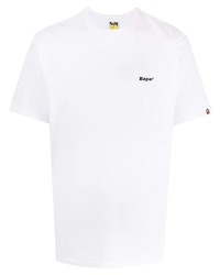 weißes T-Shirt mit einem Rundhalsausschnitt von A Bathing Ape