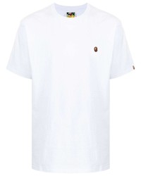 weißes T-Shirt mit einem Rundhalsausschnitt von A Bathing Ape