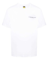 weißes T-Shirt mit einem Rundhalsausschnitt von A Bathing Ape