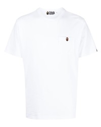 weißes T-Shirt mit einem Rundhalsausschnitt von A Bathing Ape