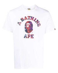 weißes T-Shirt mit einem Rundhalsausschnitt von A Bathing Ape