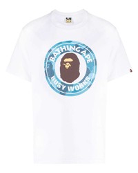 weißes T-Shirt mit einem Rundhalsausschnitt von A Bathing Ape