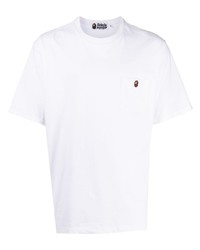 weißes T-Shirt mit einem Rundhalsausschnitt von A Bathing Ape