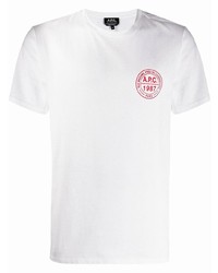 weißes T-Shirt mit einem Rundhalsausschnitt von A.P.C.