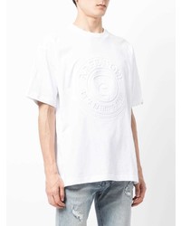 weißes T-Shirt mit einem Rundhalsausschnitt von AAPE BY A BATHING APE