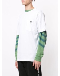 weißes T-Shirt mit einem Rundhalsausschnitt von AAPE BY A BATHING APE