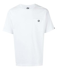 weißes T-Shirt mit einem Rundhalsausschnitt von AAPE BY A BATHING APE