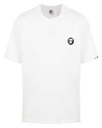 weißes T-Shirt mit einem Rundhalsausschnitt von AAPE BY A BATHING APE