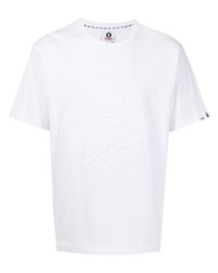 weißes T-Shirt mit einem Rundhalsausschnitt von AAPE BY A BATHING APE