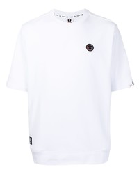 weißes T-Shirt mit einem Rundhalsausschnitt von AAPE BY A BATHING APE