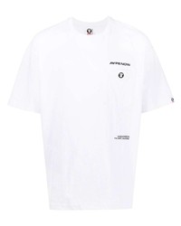 weißes T-Shirt mit einem Rundhalsausschnitt von AAPE BY A BATHING APE