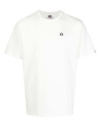 weißes T-Shirt mit einem Rundhalsausschnitt von AAPE BY A BATHING APE