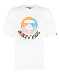 weißes T-Shirt mit einem Rundhalsausschnitt von AAPE BY A BATHING APE